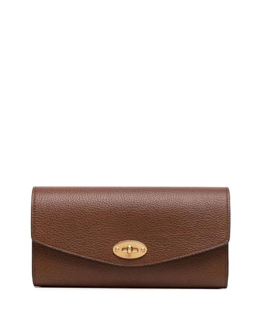 Mulberry Brown Grained-Leather Twist-Lock Purse