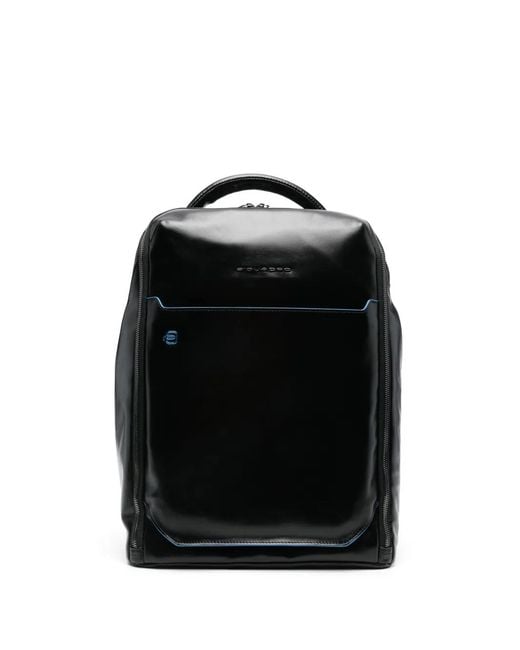 Piquadro Black Personalizable Backpack for men
