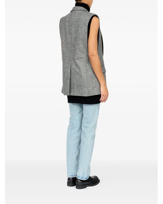 MM6 by Maison Margiela Gray Dotty Tweed Gilet