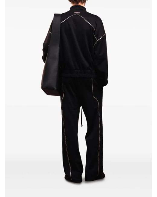 ROUGH Black Stud-Detail Track Jacket for men
