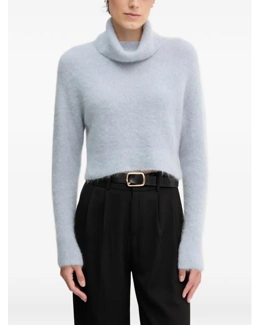 Sandro Ferrone Blue Turtleneck Sweater