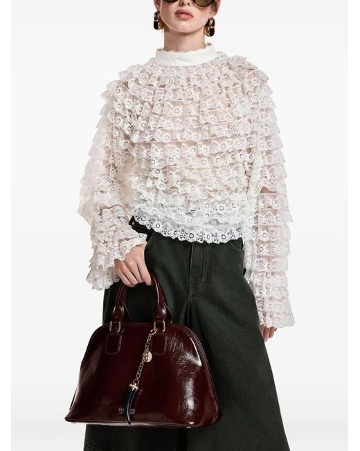 Essentiel Antwerp White Kashvi Ruffled Lace Blouse