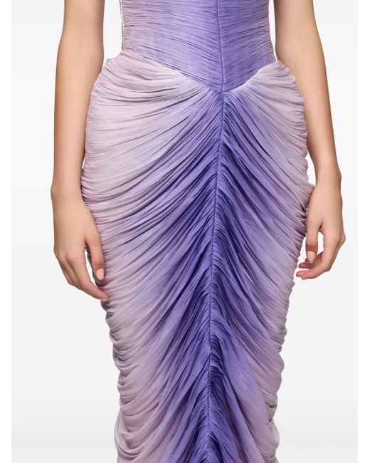 Vestido midi fruncido Ana Radu de color Purple