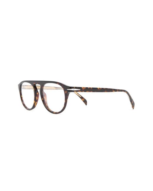 David Beckham Brown Round-Frame Glasses for men