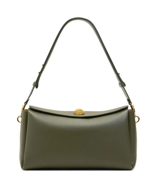 AMI Green Cow Leather Carrousel Medium Bag