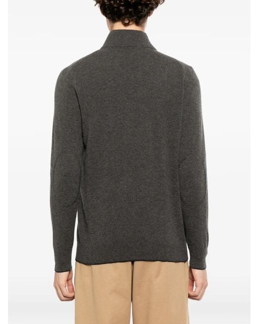 N.Peal Cashmere Gray Carnaby Sweater for men