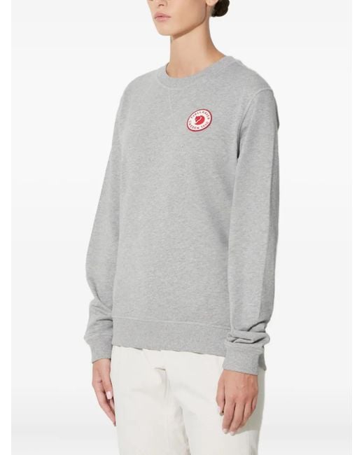 Fjallraven Gray Logo-Patch Sweatshirt