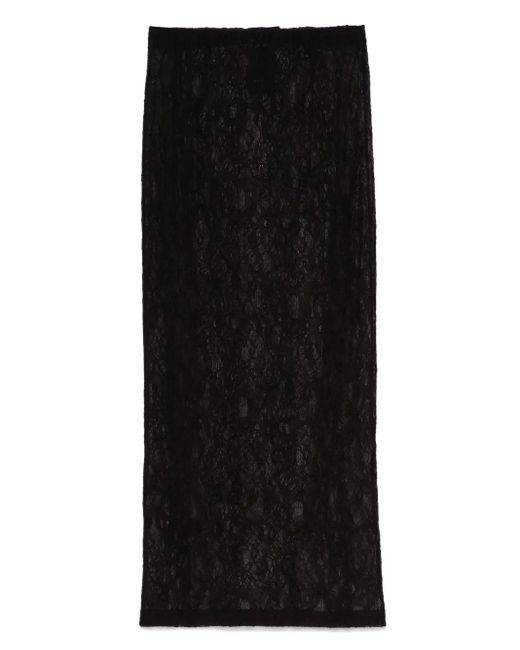 Wardrobe NYC Black Lace Midi Skirt