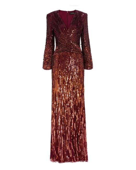 Jenny Packham Red Cosmos Maxi Dress