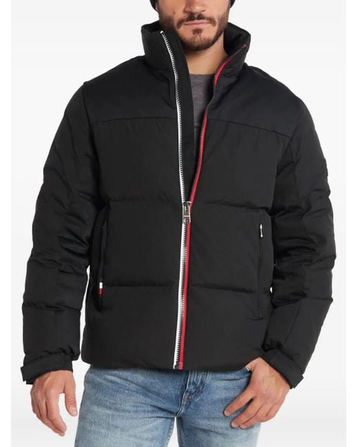 Tommy Hilfiger Black Logo-Embellishment Padded Jacket for men