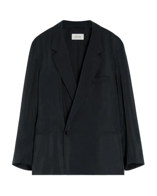 Lemaire Black Single-Breasted Blazer for men