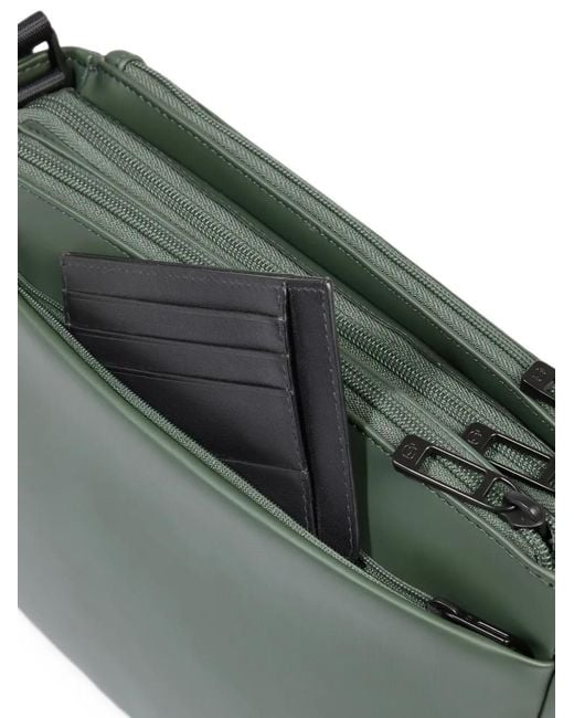 Piquadro Gray Water-Resistant Rfid-Shielded Messenger Bag for men