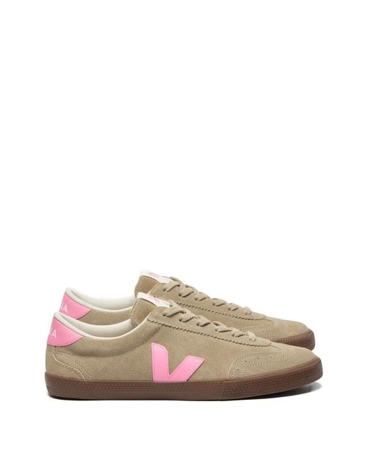 Veja Pink Volley Suede Sneakers for men
