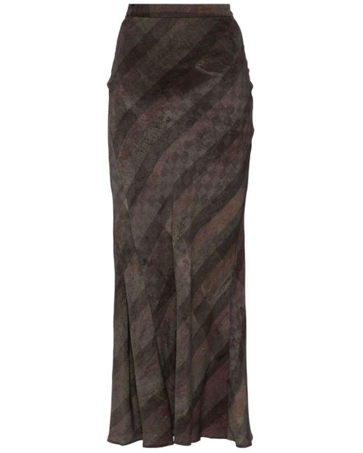 Long silk blend skirt Ziggy Chen de color Brown