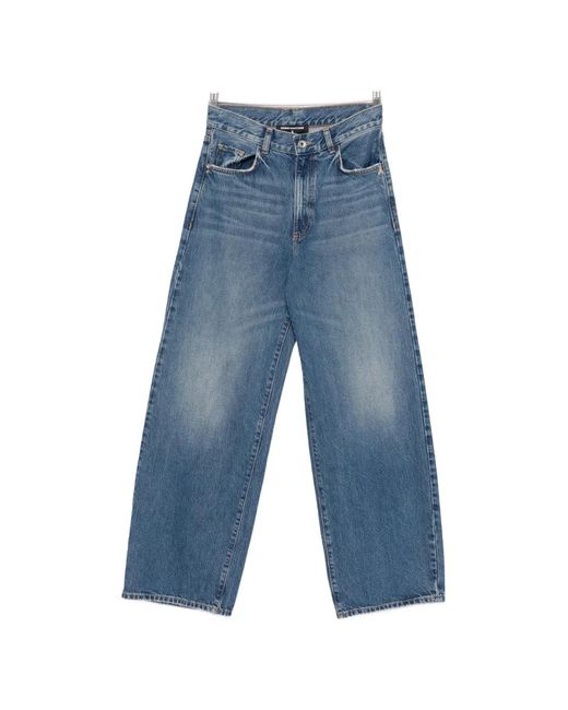 Patrizia Pepe Blue Low-Waisted Straight-Leg Jeans