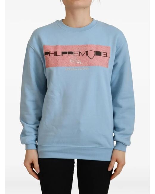 Philippe Model Blue Logo-Print Sweater