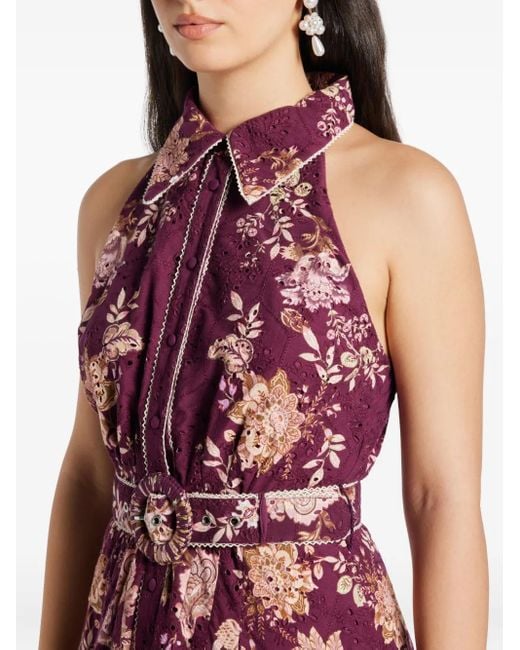 Vestido largo Savi con cinturón Hemant & Nandita de color Purple