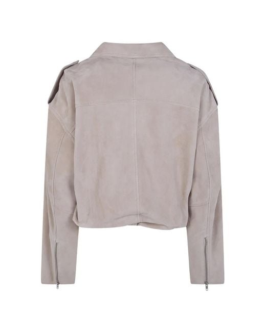 DR. HOPE Gray Suede Jacket
