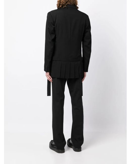 Yohji Yamamoto Black Single-Breasted Wool Blazer for men
