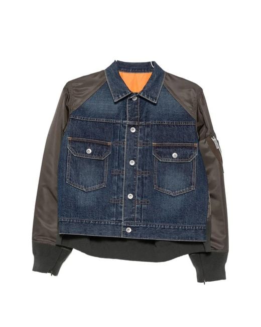 Sacai Blue Zip-Pocket Jacket