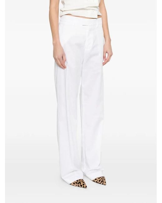 Berwich White Zip Trousers