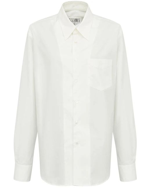MM6 by Maison Margiela White Slash-Detail Cotton Shirt