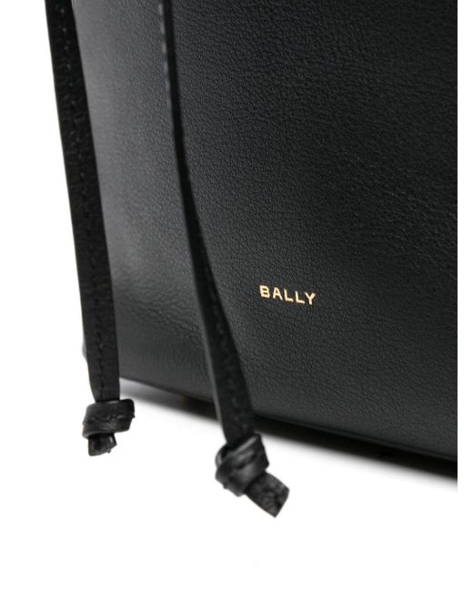 Bally Black Logo-stamp Leather Bucket Bag