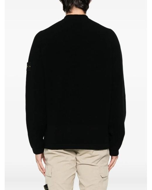 Pull Zippé À Patch Logo Stone Island pour homme en coloris Black