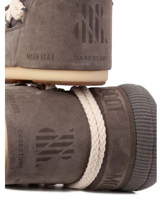 Moon Boot Gray Icon Low Case Suede Boots