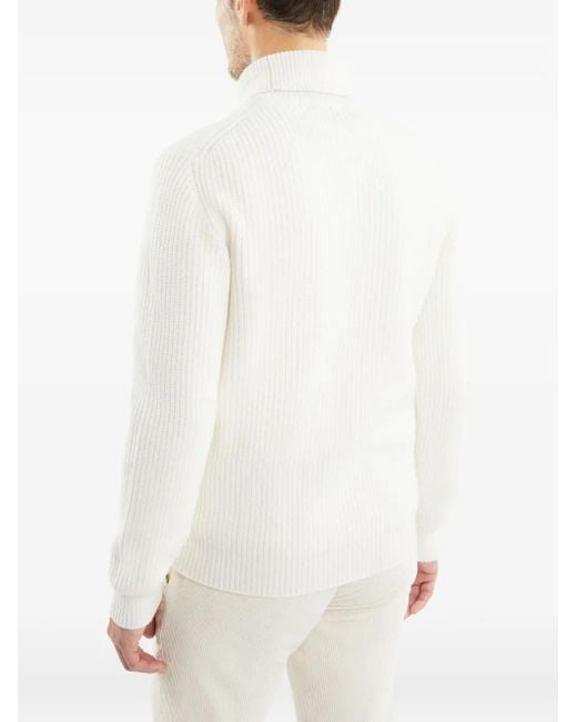 Fay White Virgin-Wool Jumper for men