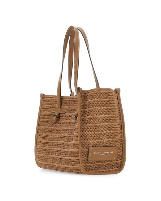 MARCELLA CLUB Brown Marcella Woven Straw Shoulder Bag