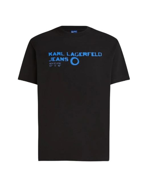 Karl Lagerfeld Black Eclipse Logo Regular T-Shirt for men