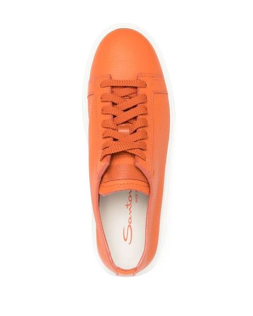 Santoni Orange Lace-Up Sneakers