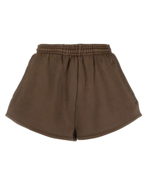 Entire studios Brown Washed Elasticated-Waistband Shorts