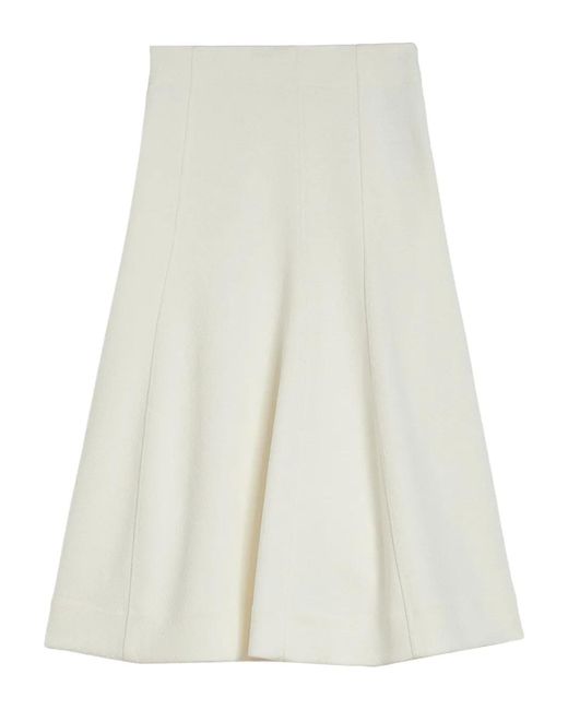 Jil Sander White Flared Midi Skirt