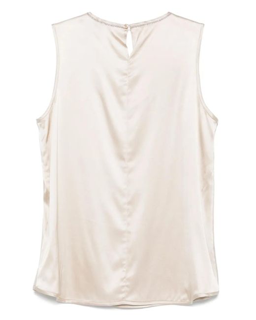 Peserico White Round-Neck Top