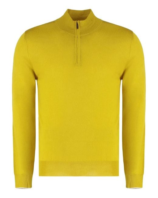 Pull À Col Zippé Moorer pour homme en coloris Yellow