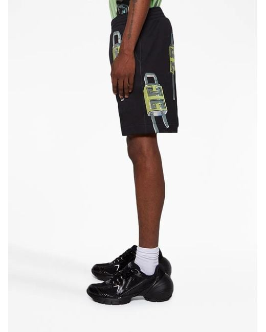 Bermudas Con Estampado 4G Padlock Givenchy de hombre de color Black
