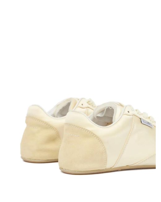 MM6 by Maison Margiela White Satin Factory Sneakers
