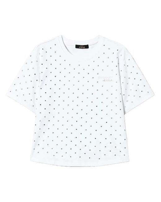 Twinset White Rhinestoned T-Shirt
