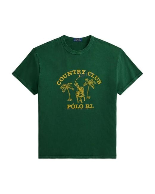 Polo Ralph Lauren Green Graphic-Print T-Shirt for men