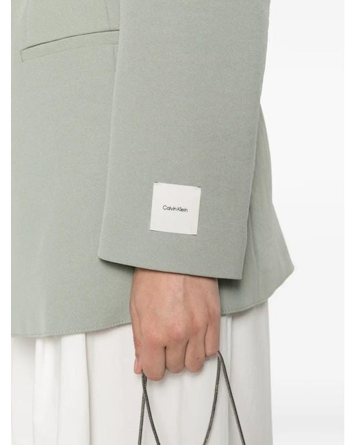 Calvin Klein Gray Blazer À Taille Ceinturée
