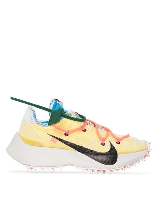 NIKE X OFF-WHITE Yellow + Off-white Vapor Street Ripstop, Suede, Mesh And Rubber Sneakers