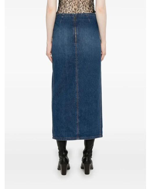 Chloé Blue Denim Midi Skirt