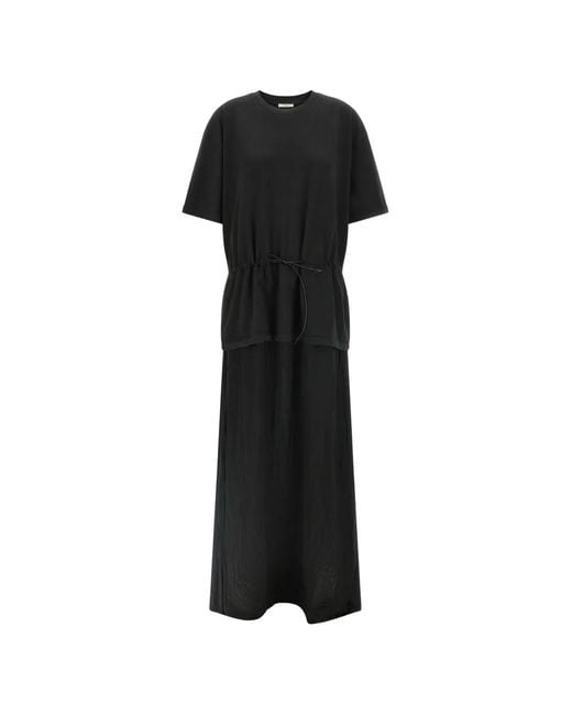 Haikure Black Drawstring Midi Dress