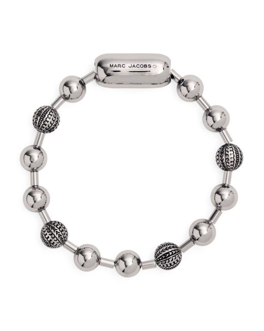 Marc Jacobs Metallic Logo-engraved Ball-chain Bracelet