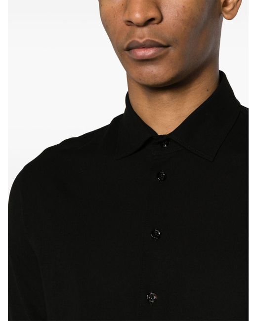 Camicia con colletto ampio di Herno in Black da Uomo