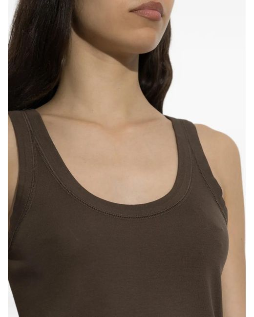 Lemaire Brown Ribbed-Knit Scoop-Neck Tank Top