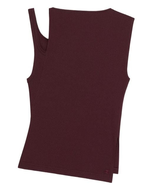 Canotta Con Scollo Asimmetrico di Courreges in Purple
