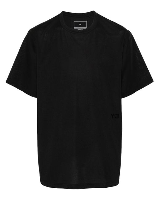 Y-3 Black T-Shirt mit Logo-Print